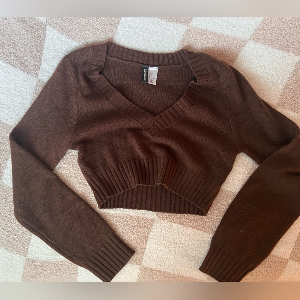 Brown cropped sweater